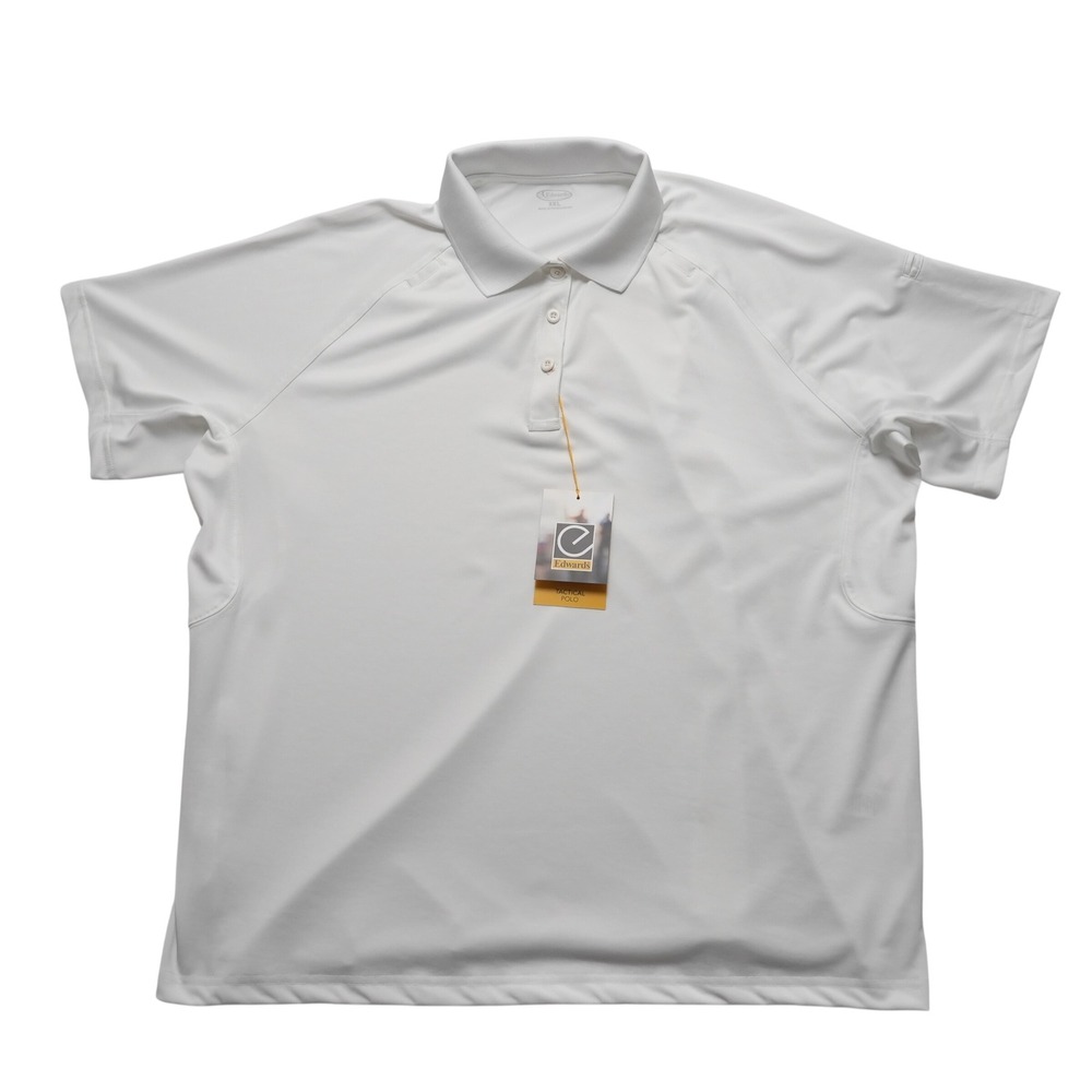 Edwards Mens‎ Tactical Polo Shirt White 3XL Short Sleeve Mic Clips 5517-000 NWT